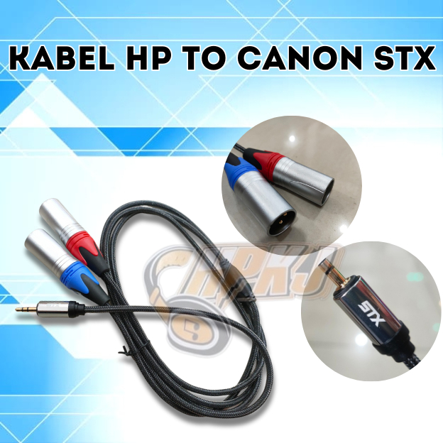 KABEL HP AUX TO JEK CANON STX Kabel Mini Stereo to 2 CANON MALE XLR
