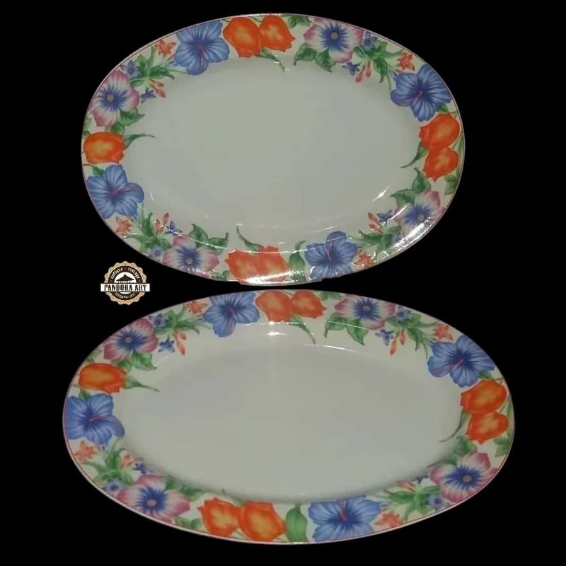 Sepasang lodor / piring oval PORSELIN ENGLAND lawas