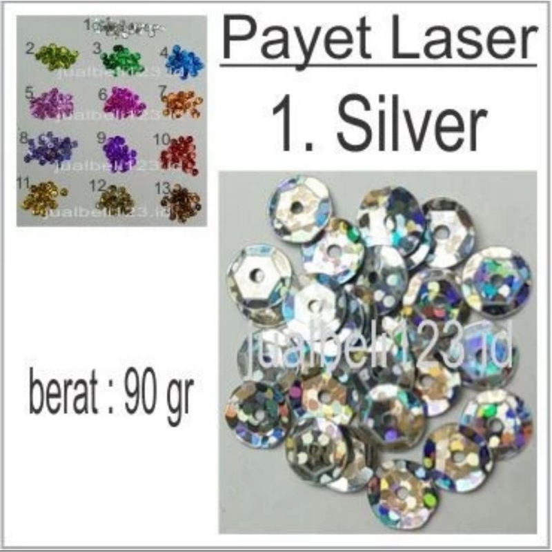Payet piring laser 6mm 90gr- silver