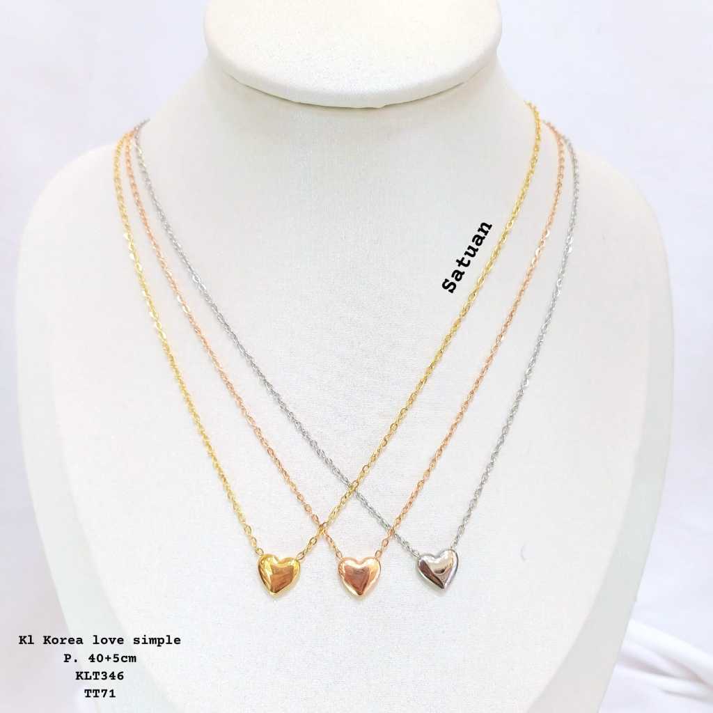 Kalung Titanium Korea Love Simple  KLT-346