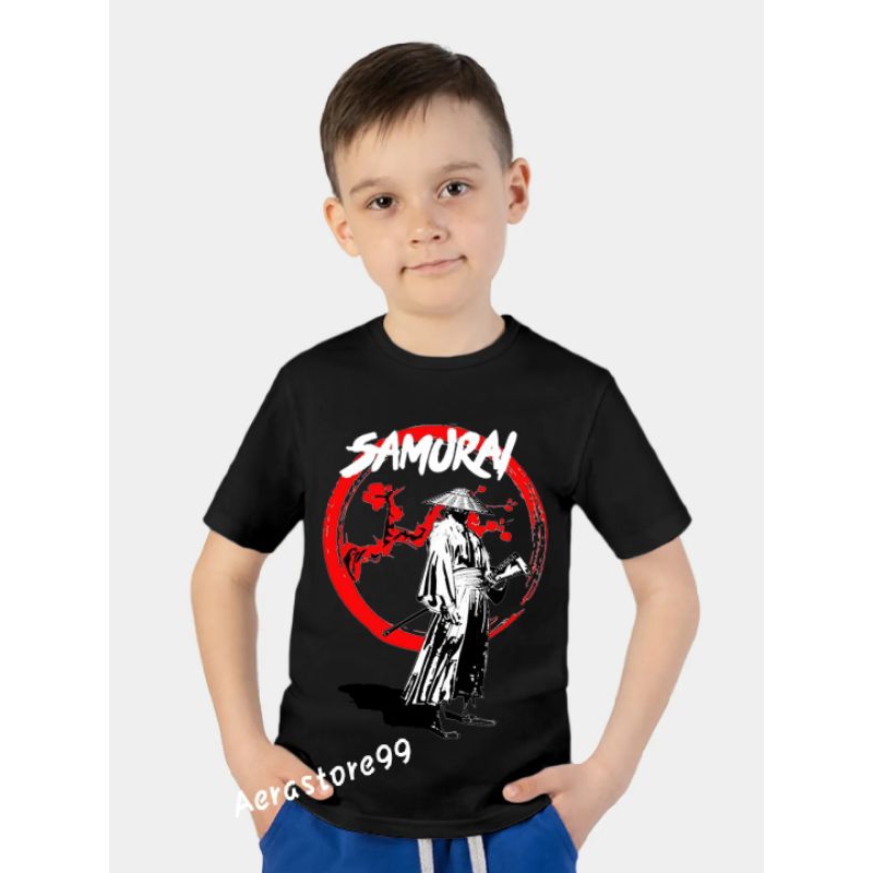Kaos Anak Laki Laki Umur 3-12 Tahun Motif Samurai keren