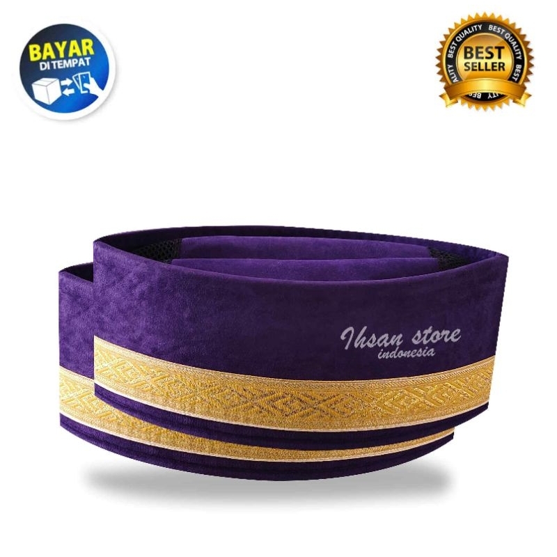 ihsan store - peci si pitung ungu - peci jawara betawi - best sellerr