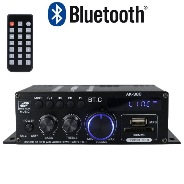 Best Product (Model Terbaru)Kerndy Ak-380 Amplifier Daya Audio Bluetooth Mobil Car Audio Power Ampli
