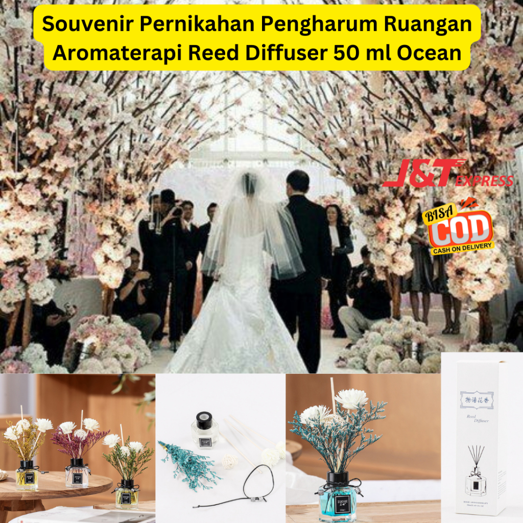 Souvenir Pernikahan Pengharum Ruangan Aromaterapi Reed Diffuser 50 ml Ocean