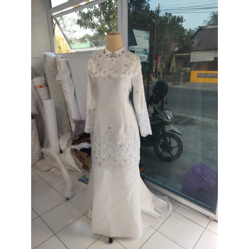 gaun pengantin muslimah syar'i gaun walimah gaun akad wedding dress muslimah syar'i