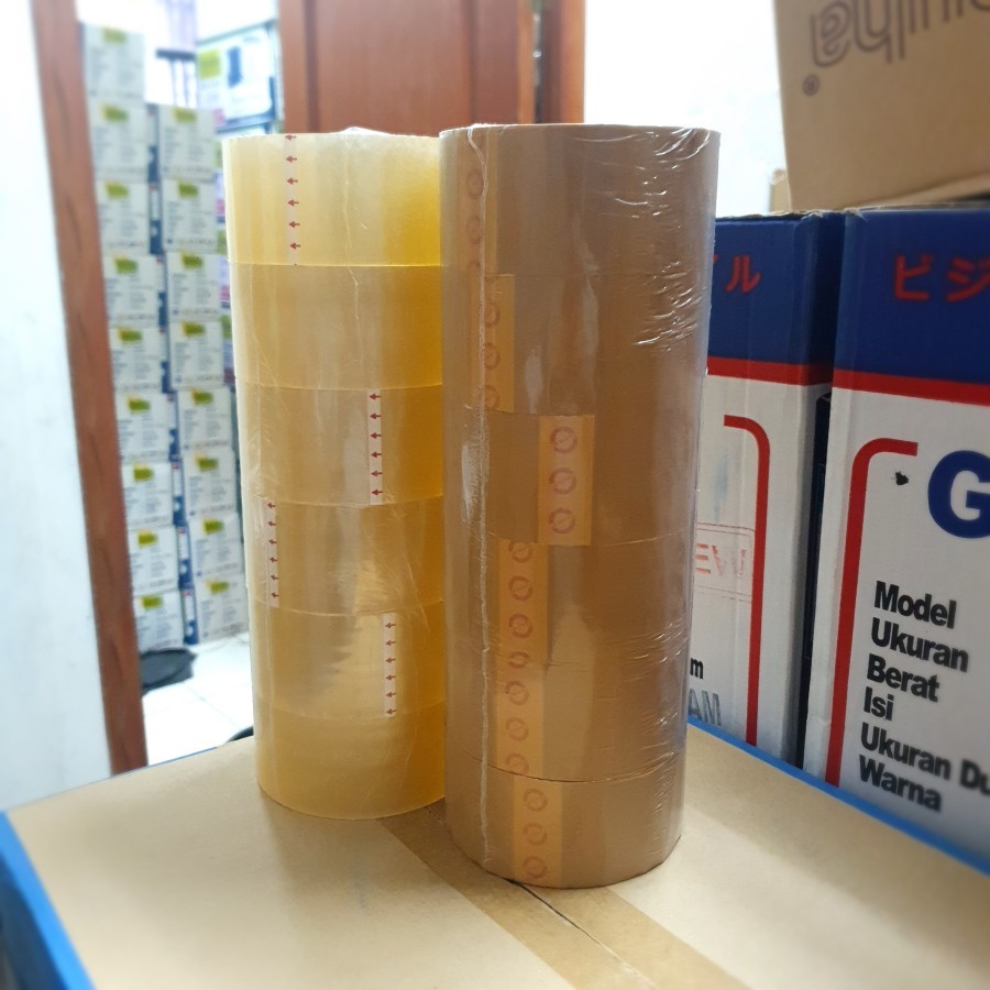 

Lakban Daimaru Bening dan Coklat 2 Inch (90 Yard) 1 Slop (6 Roll)