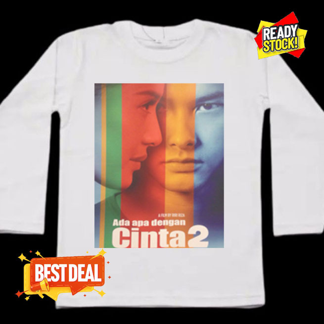 Kaos Tangan Panjang Ada Apa Dengan Cinta AADC Tshirt 100% Cotton Kombed 30s