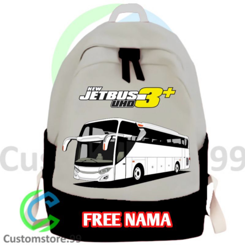 (FREE NAMA) TAS RANSEL ANAK BUS PARIWISATA NEW JET BUS UNISEX TERBARU