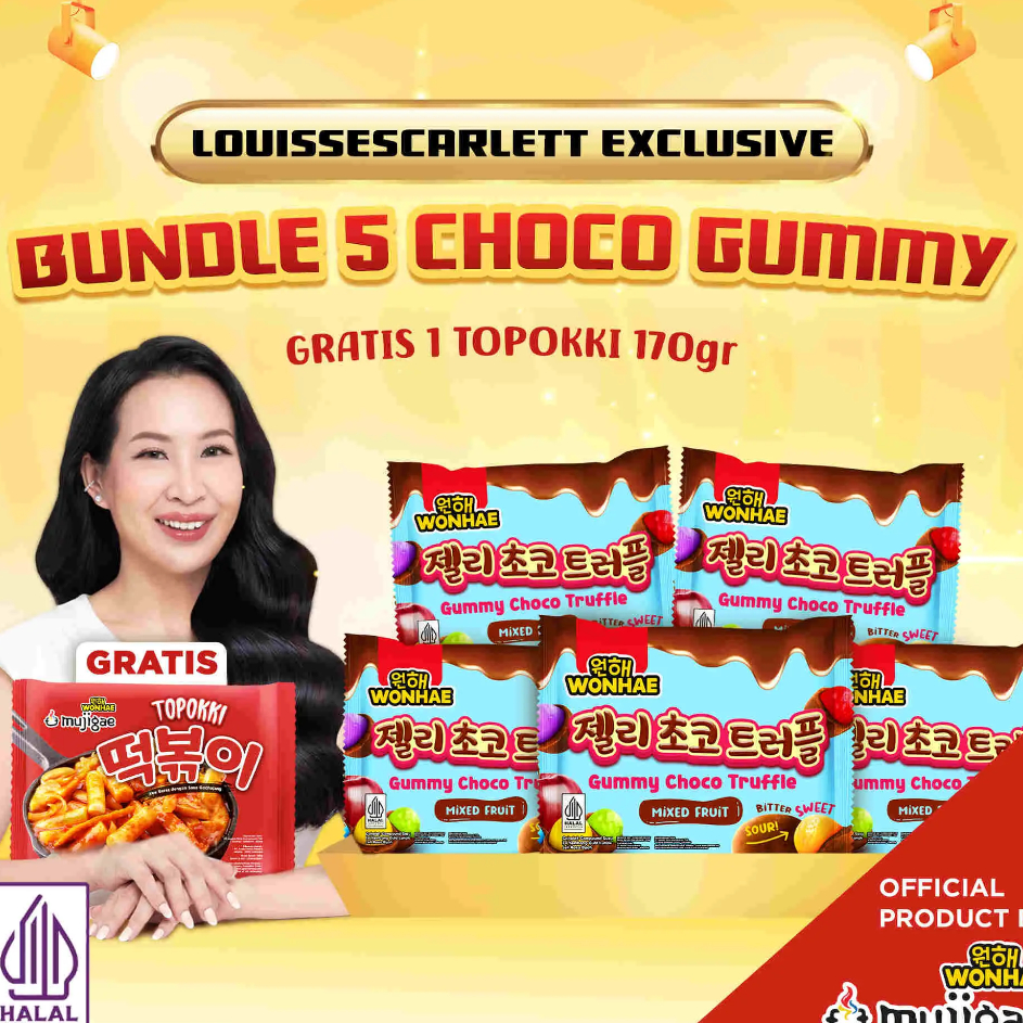 

YBYD1849 (V44859) [Louisse Scarlett Exclusive] BUNDLE- ISI 5 - (GET TOPOKKI) Wonhae Gummy Choco Ball Truffle Mixed Fruit