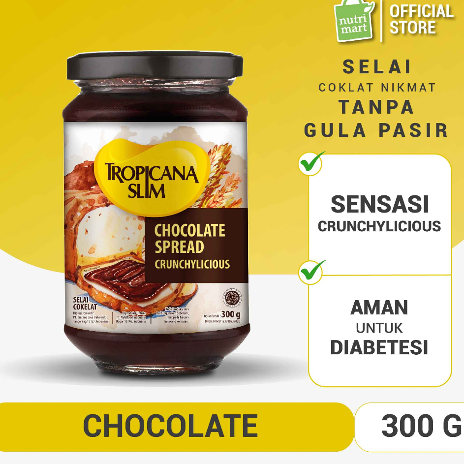 

★★★★★ Tropicana Slim Chocolate Spread 300g - Selai Cokelat Nikmat Tanpa Gula Pasir Ready