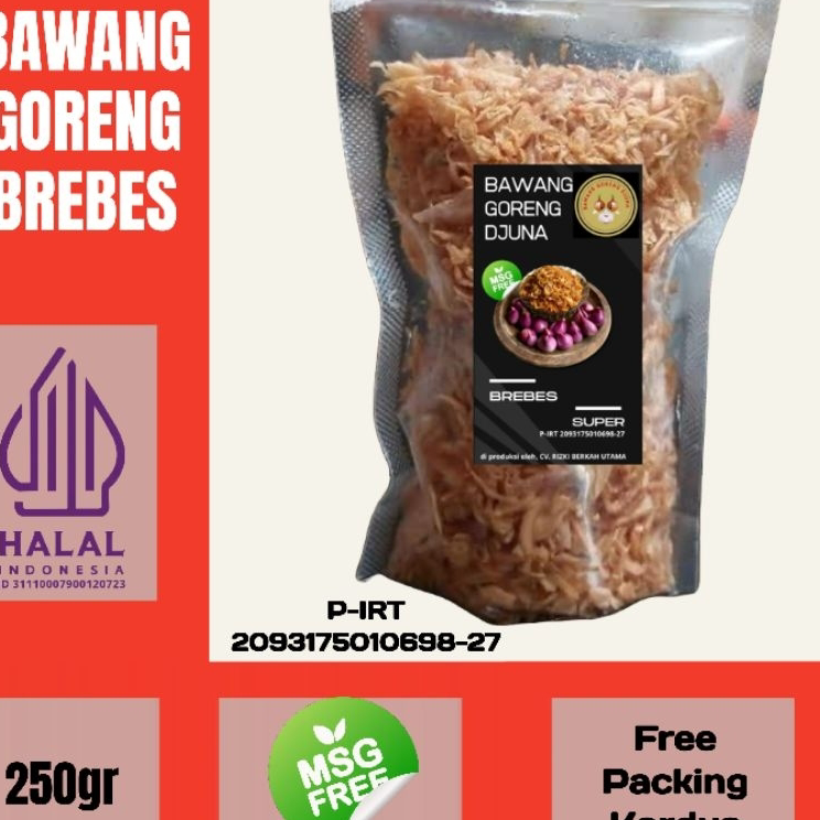 

Ready Stok Bawang Goreng Asli Brebes Super 250gr| Bawang Goreng Asli Sumenep Super 250gr