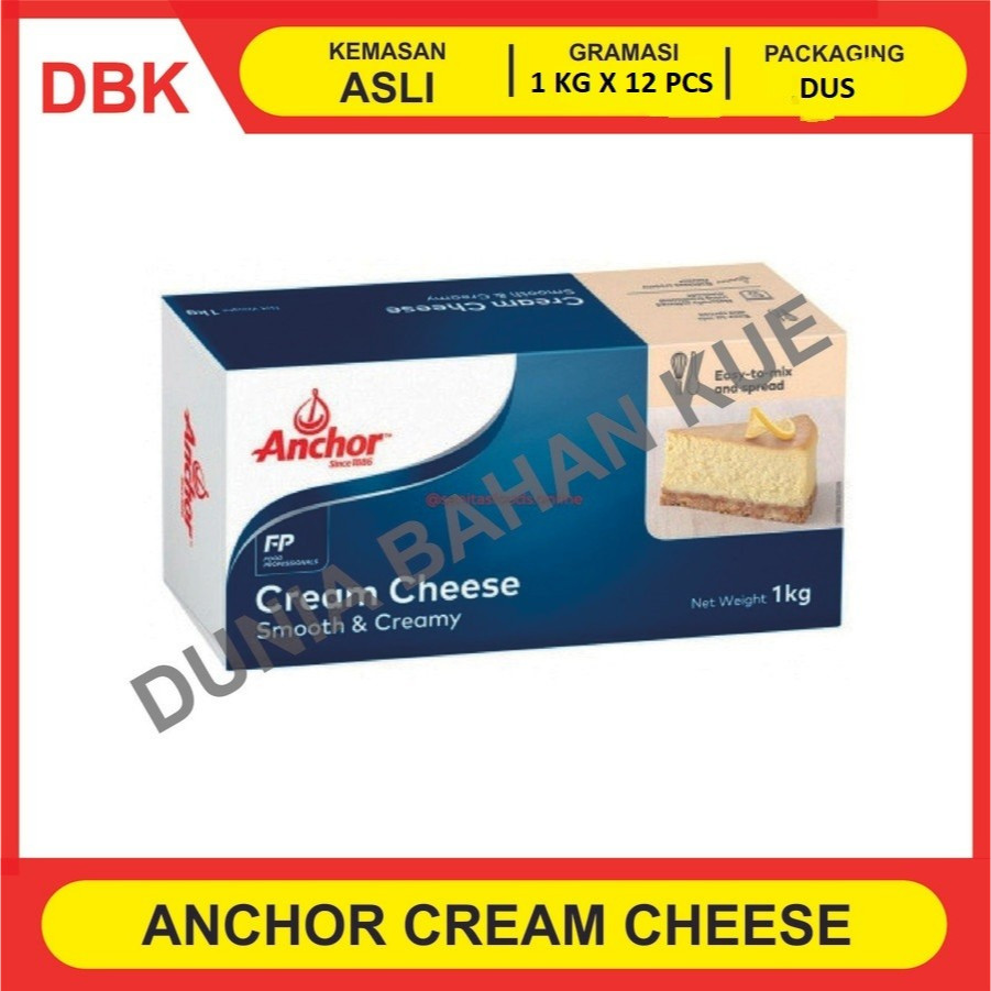 

ANCHOR CREAM CHEESE 1 KG / KRIM KEJU - 1 DUS 12 PCS