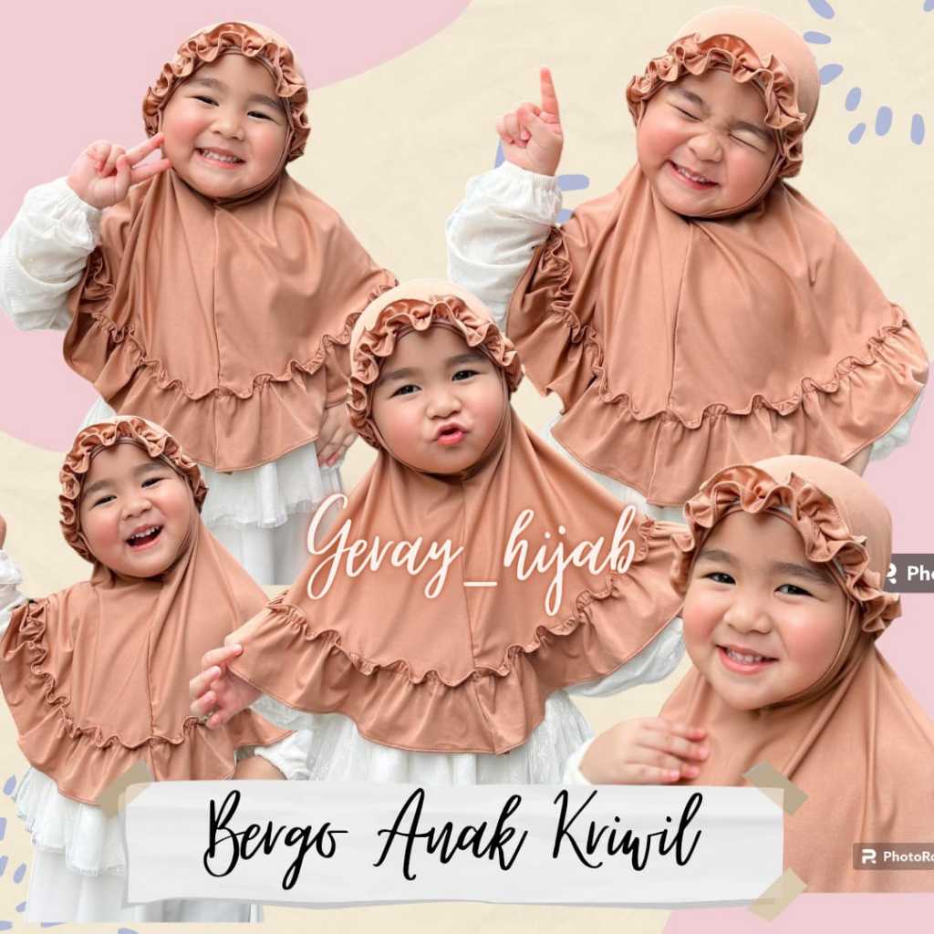 BERGO ANAK KRIWIL / JILBAB ANAK INSTAN TALI / JILBAB ANAK KRIWIL / JILBAB ANAK LUCU / JILBAB INSTAN 