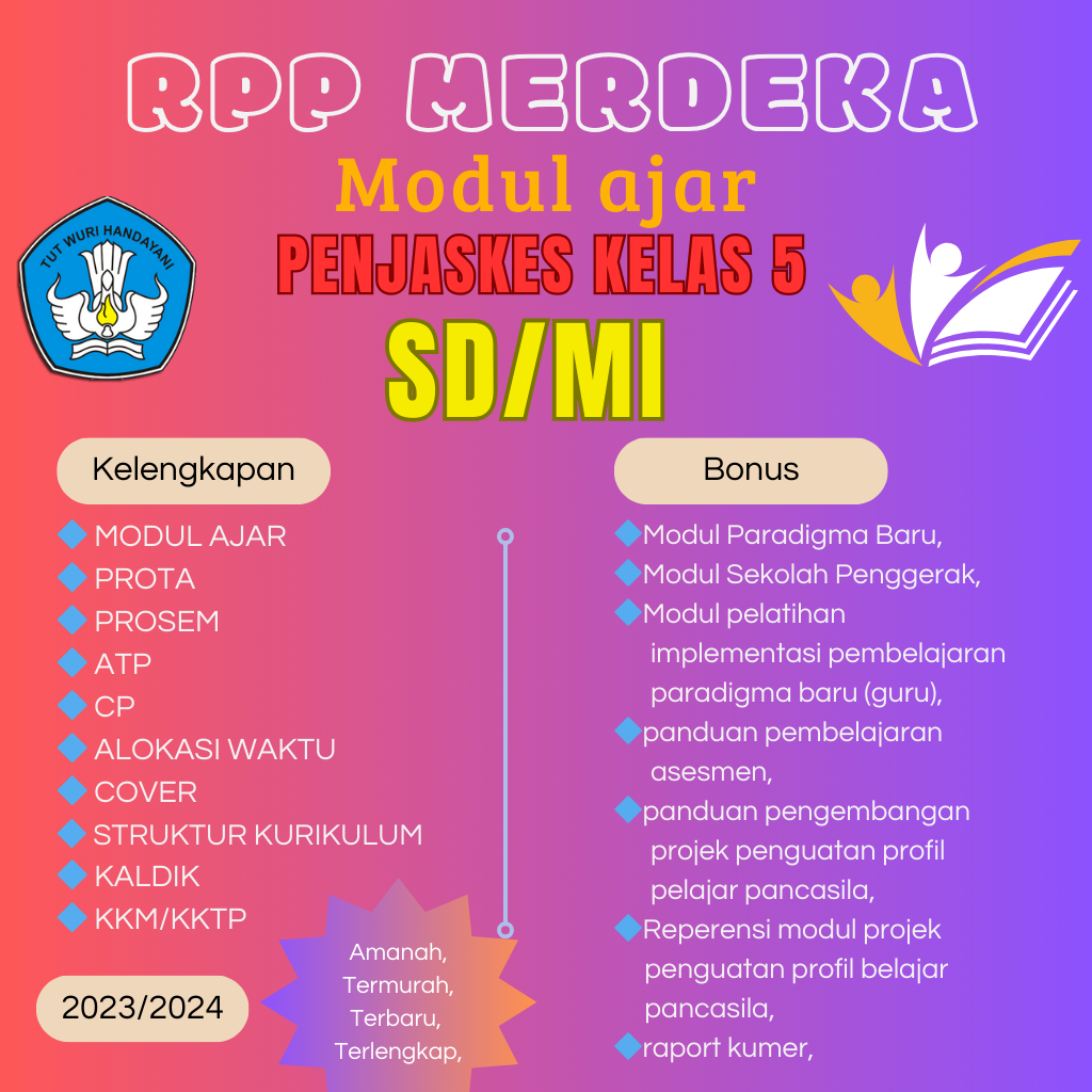

MODUL AJAR PENJASKES KELAS 5 SD/MI KURIKULUM MERDEKA LENGKAP