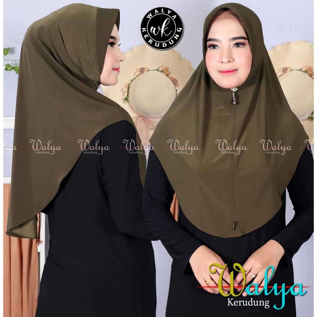hijab bergok polos oval ukuran L jersey korea walya kerudung