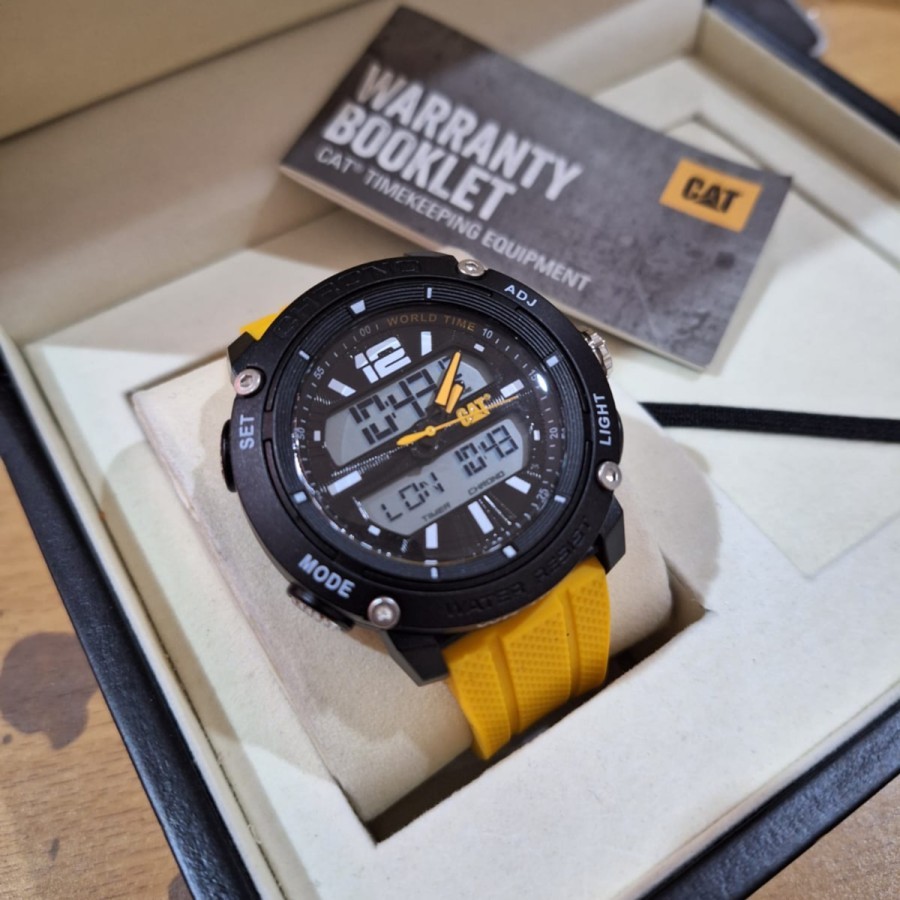 JAM TANGAN PRIA CATERPILLAR CAT MF.145.27.111 BLACK YELLOW ORIGINAL