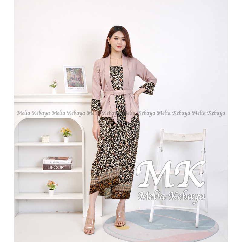 SETELAN KEBAYA ELNIRA ROK LILIT / SET KEBAYA KOMBINASI / KEBAYA BALOTELI / ROK LILIT