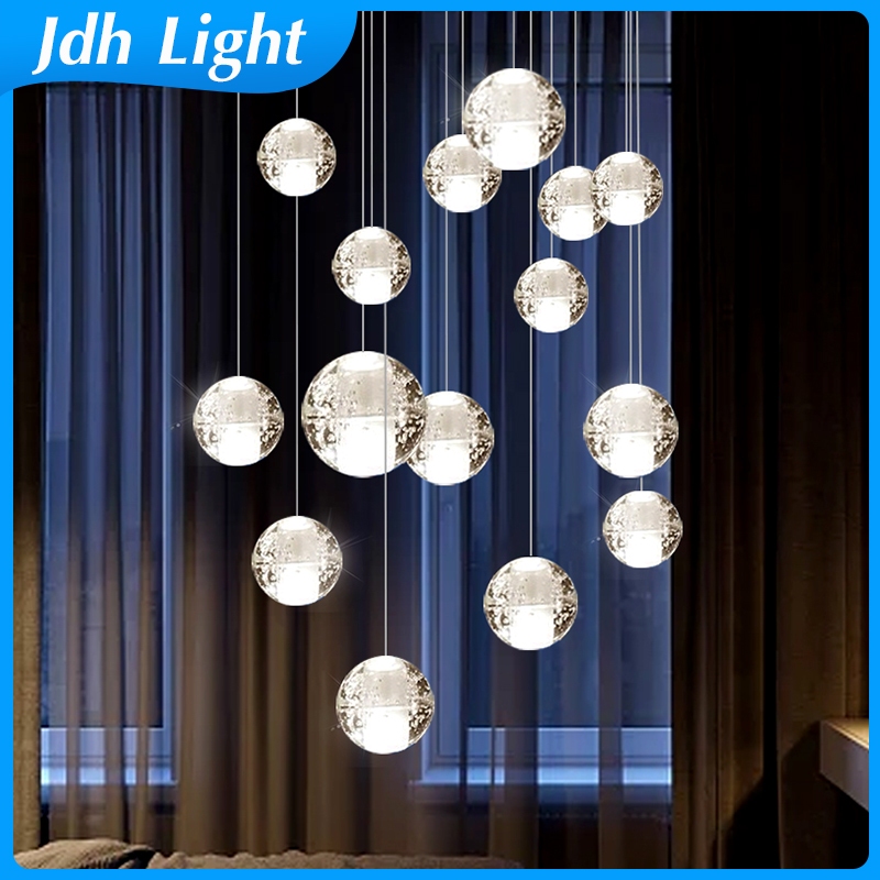 Lampu hias batangan kristal, etalase, lampu gantung restoran, lampu gantung tangga langit-langit tin