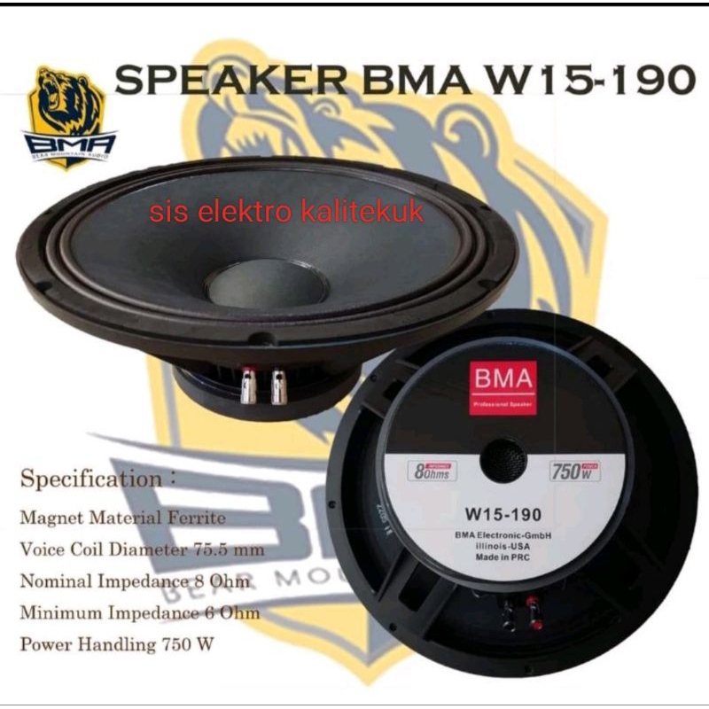 Wpeaker BMA 15 Inch W15-190