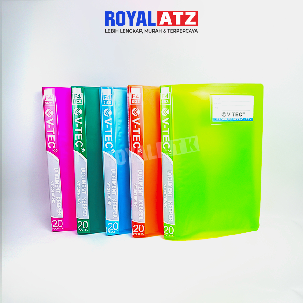 

Clear Holder / Display Book / Document Keeper V-tec VT-20TRF/NC Ukuran Folio Isi 20 40 60 Pockets