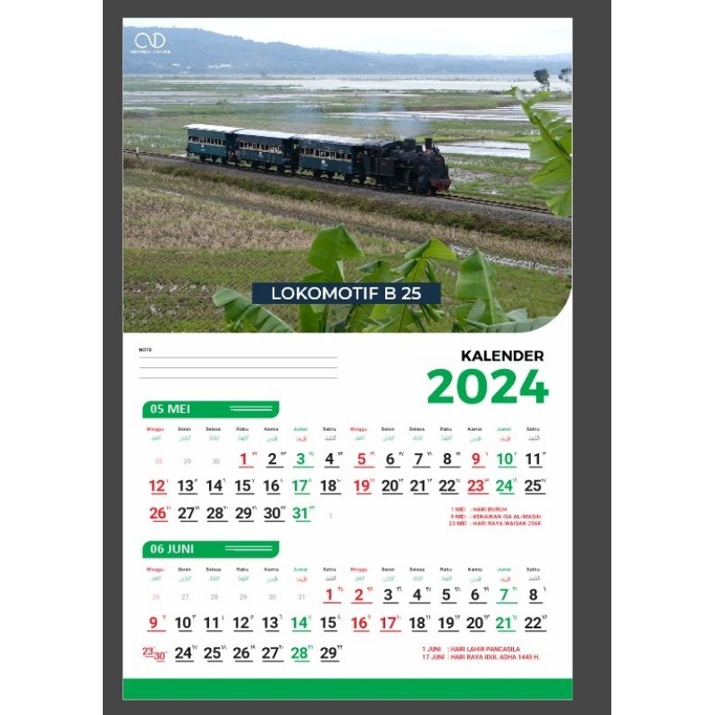 

Kalender Dinding 2024 Tema Kereta Lokomotif