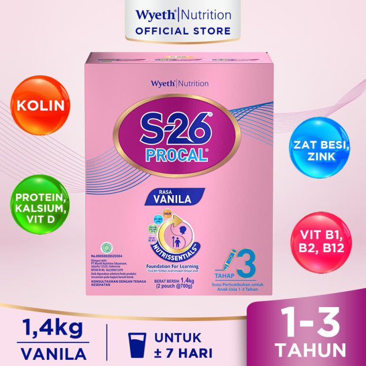 

SUSU S-26 PROCAL BOX RASA VANILA 1400 GRAM TAHAP 3 USIA 1-3 TAHUN