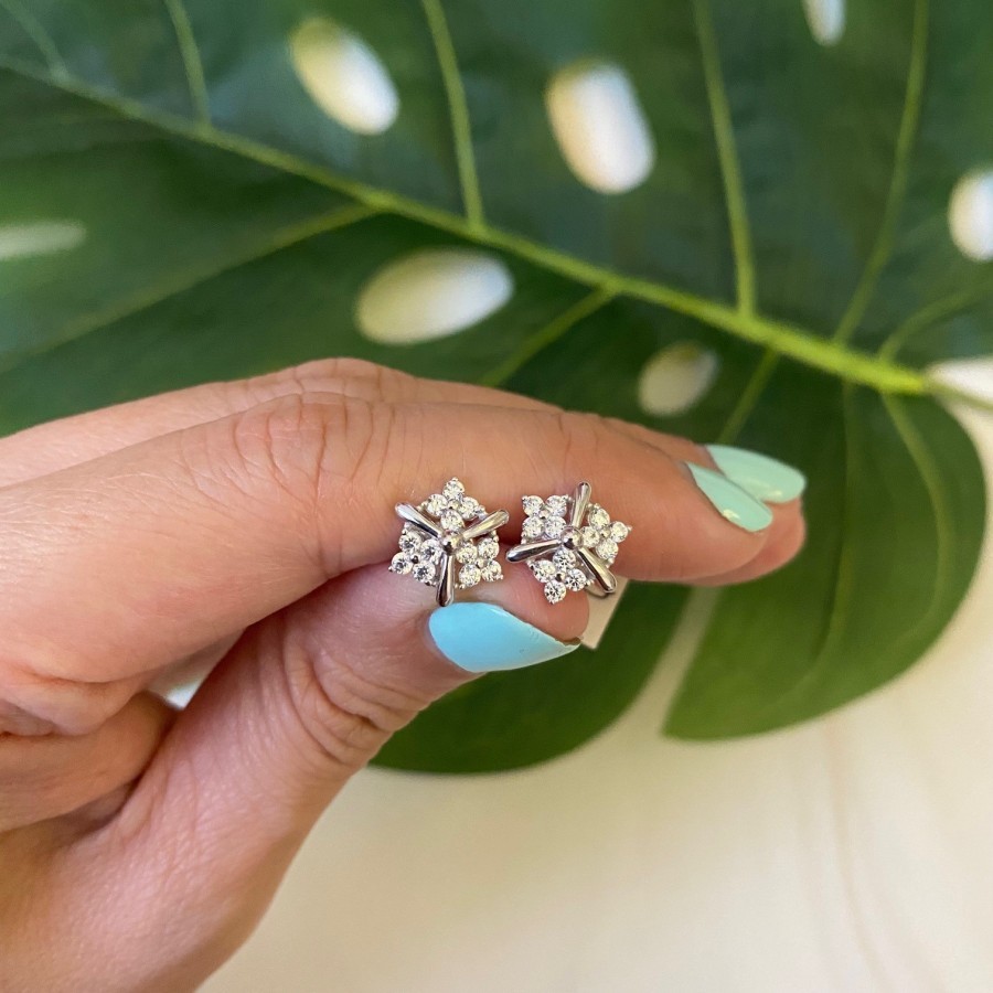 Anting Giwang Emas Putih Fashion Zircon Kadar 75% 2.05 Gram (AH27)