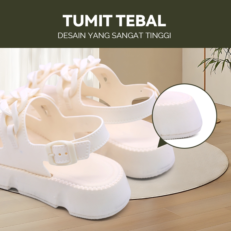 SIMWOOD Sandal Platform Wanita Dewasa Wedges Sendal Slide Wanita Sandal Olahraga Kasual Sol Tebal Wanita