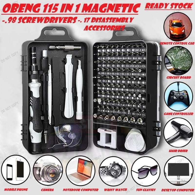 Obeng 115 in 1 Hp full set Obeng Service Komputer Laptop Hp Service  Obeng 115 in 1