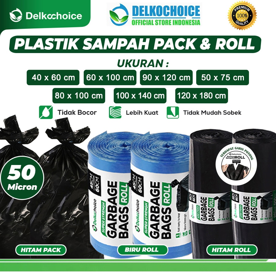 Kantong Plastik Sampah Tebal Jumbo Trash Bag Premium Delkochoice