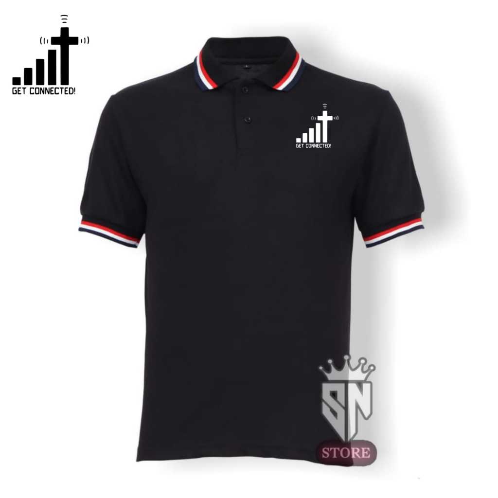 SN STORE - kaos polo shirt jesus GET CONNECTED batman kaos kerah wangki salib alkitab rohani kristen