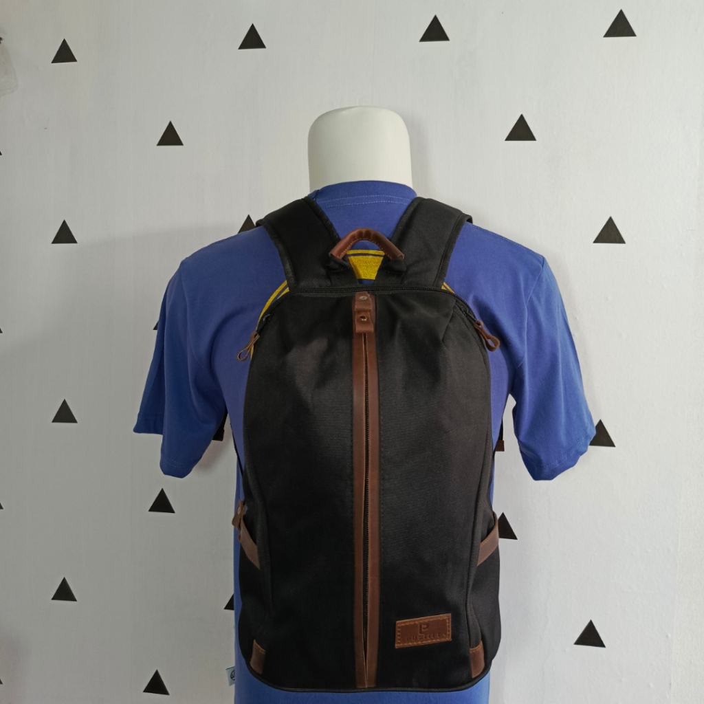 Tas Ransel Pria Kulit Asli Kombinasi Cordura Backpack Pusiill