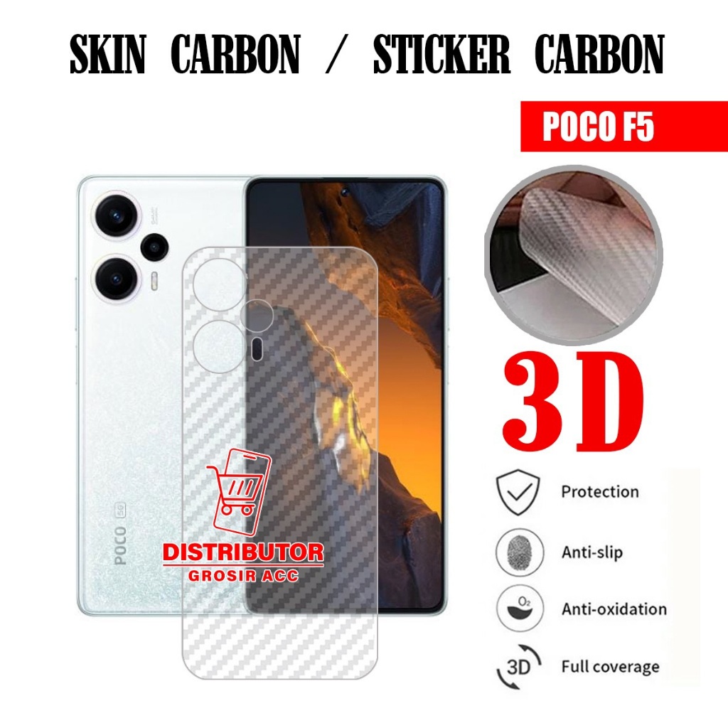 POCO F5 5G POCO F5 PRO POCO X5 5G POCO X5 PRO POCOPHONE F1 SKIN CARBON TRANSPARAN ANTIGORES BELAKANG