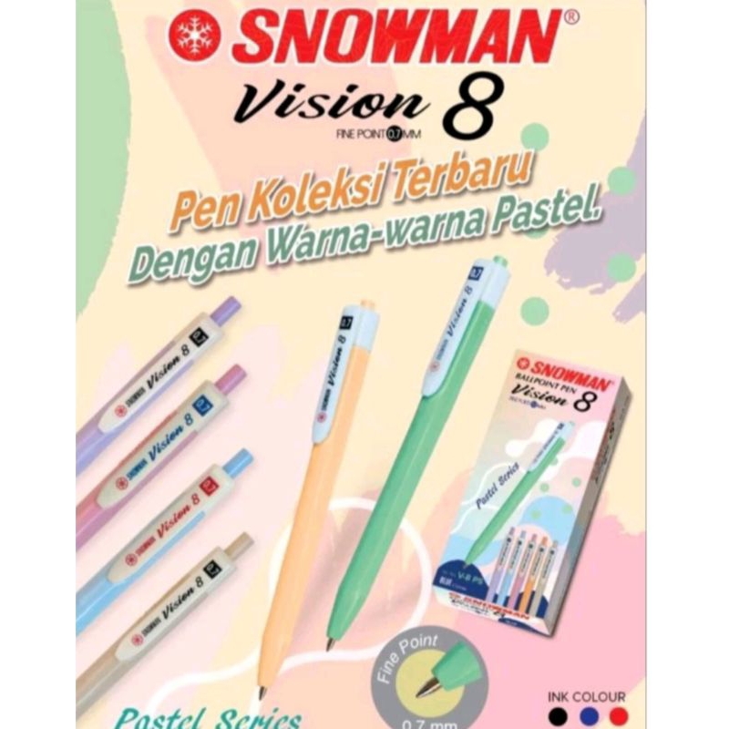 

BULPOINT/BULPEN SNOWMAN VISION V-8 BODY PASTEL (12BIJI)