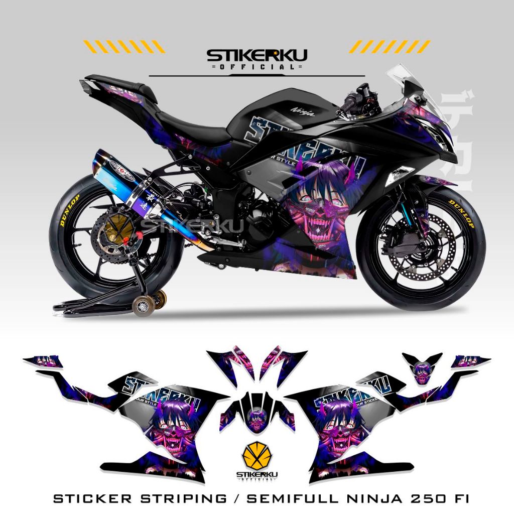 STRIPING NINJA250 FI / STIKERKU MOTIF 59 / NINJA250FI / ANIME / STICKER VARIASI / STICKER / STOCK DE