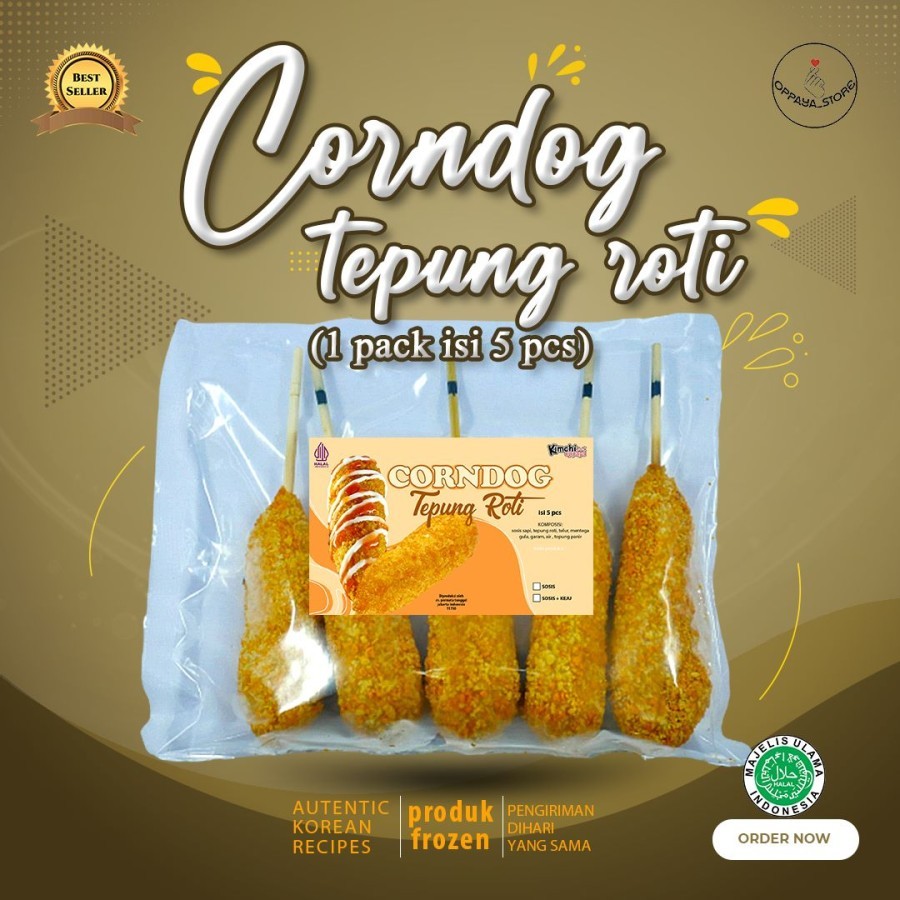 

Corndog Sosis dan Sosis Mozarella Frozen Halal (1 Pack Isi 5 Pcs)