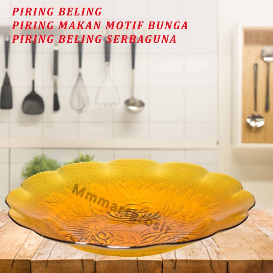 Piring Beling / Piring Makan Motif Bunga / Piring Beling Serbaguna / 1pcs