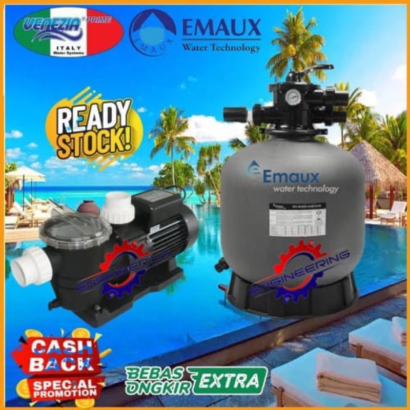 Paket Pompa 1/2hp Kolam Renang Venezia Stp50 dan Filter Kolam 16inchi