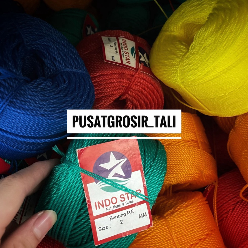 

Terlaris Tali Tambang Kecil 2mm / Tambang PE 2 mm +/- 100 METER MURAH
