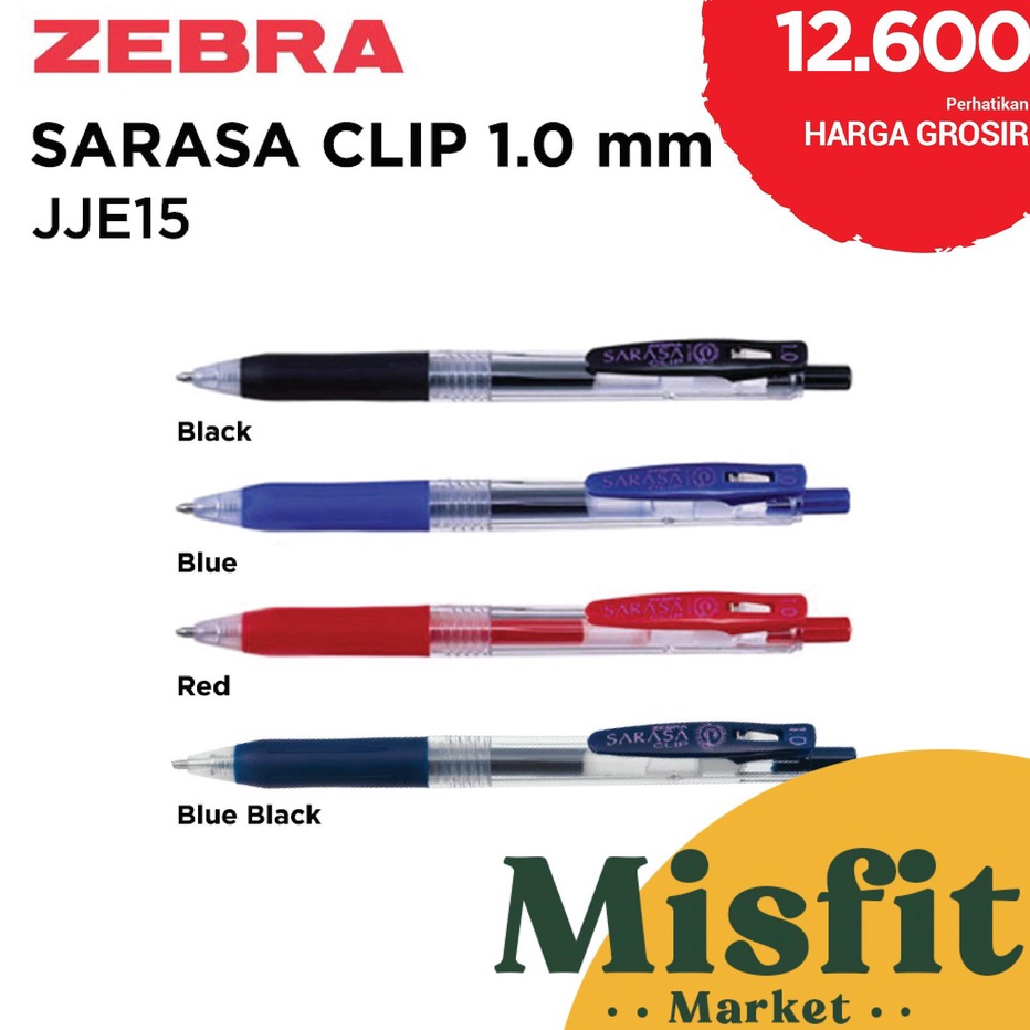 

Ready stock ZEBRA SARASA CLIP JJE15 Gel Pen 1.0 mm Pulpen Laris