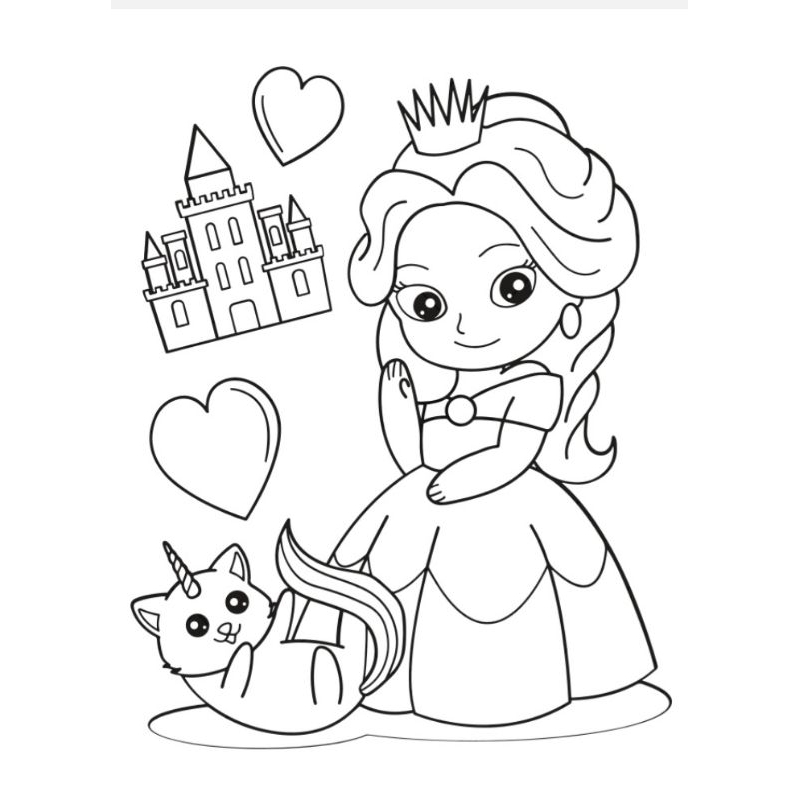 

lembar menggambar tema PRINCES kreatif anak mewarnai