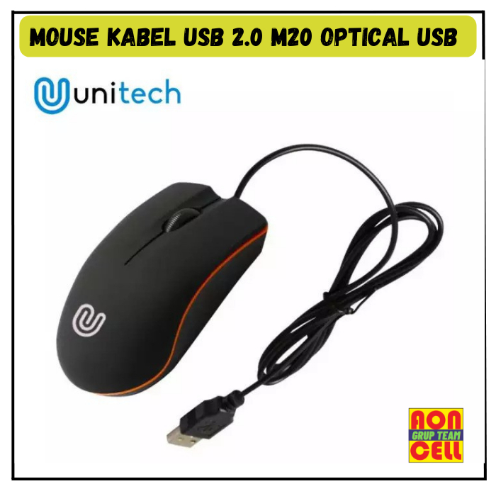 Unitech Mouse Kabel USB 2.0 M20 Optical USB Mouse Wired