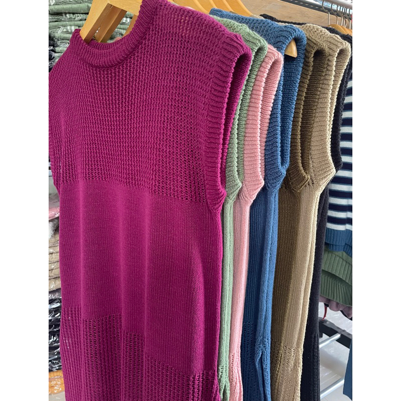 Tunik Dress Rajut Motif Jaring Atasan Wanita | Outer Wanita Rajut Premium