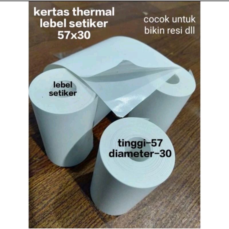 

Kertas stiker label ukuran 57/58 x 30mm Termal tempel