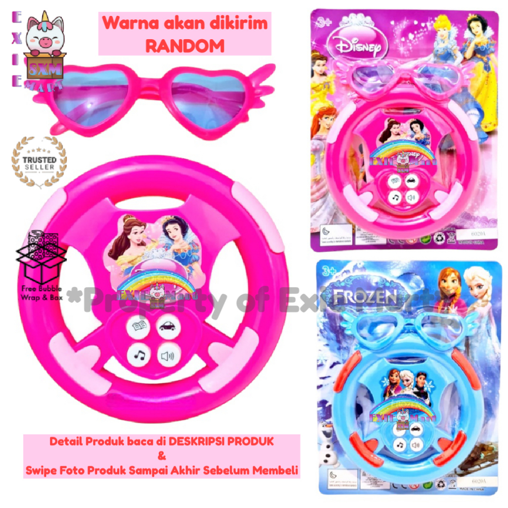 Promo Mainan Anak Setir Mobil Kacamata Suara Musik Music Set Stering Weel Sunglasses Set