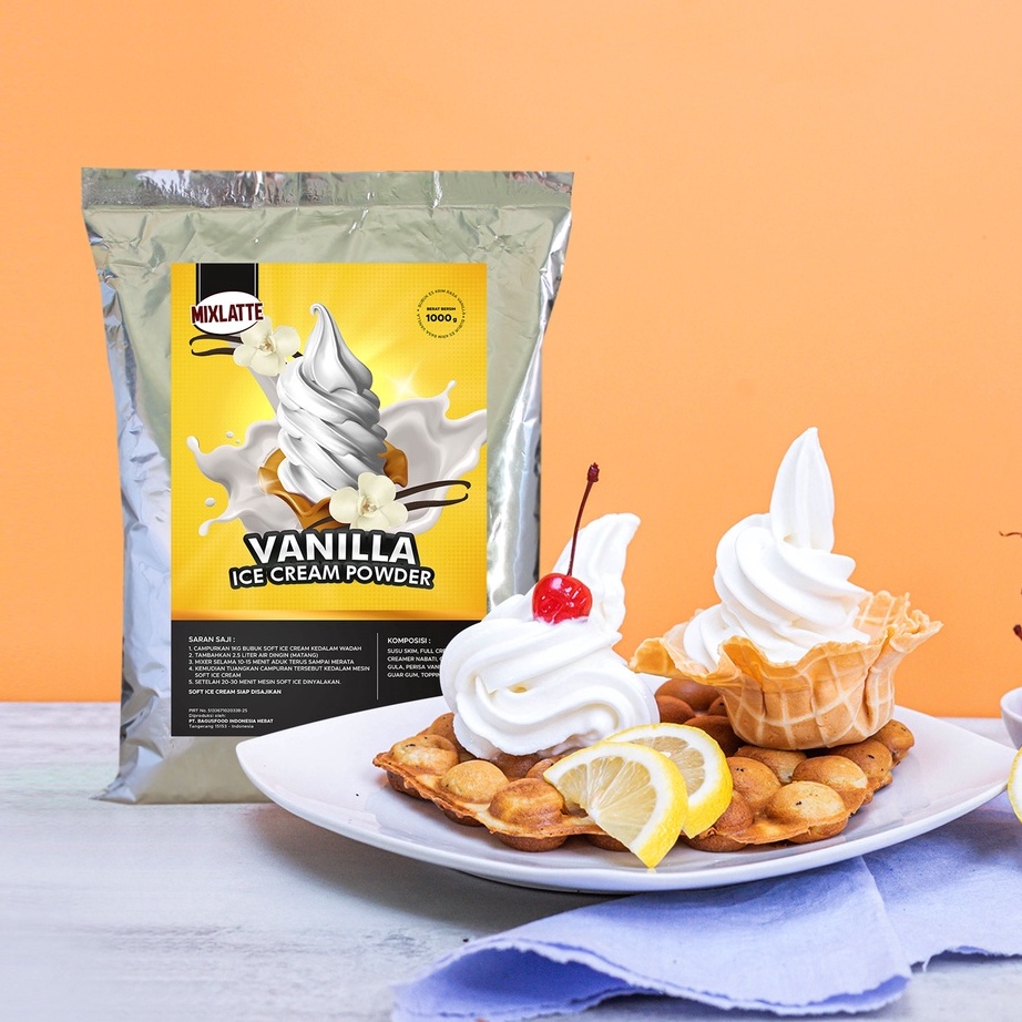 

DHDL3572 ✔✔SALE✔✔ Bubuk Ice Cream Cokelat, Vanilla, Strawberry Soft Ice Cream Powder 1 Kg