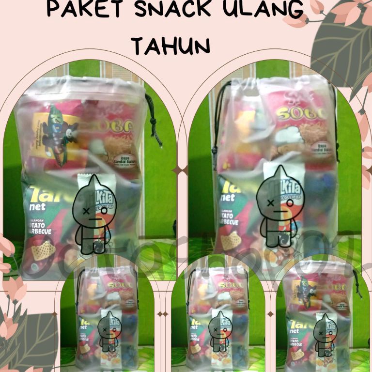 

⚡XPRESS⚡ BUY 37 FREE 1 Paket Snack ulang tahun anak kemasan pouch/Hampers Ulang tahun anak