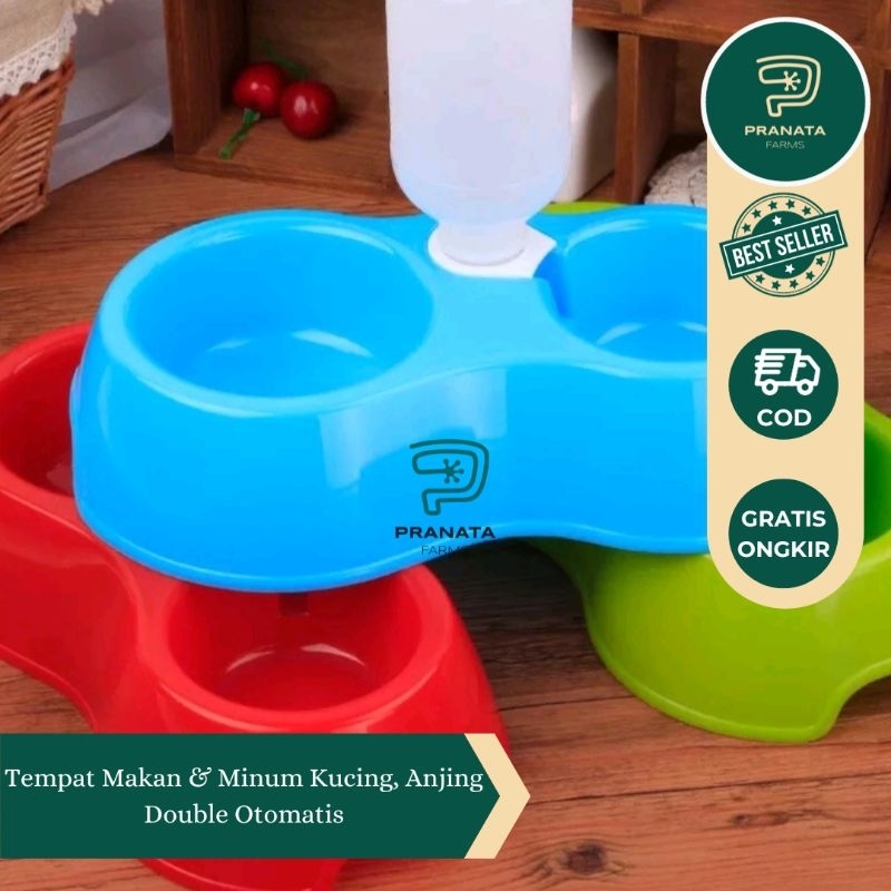 TEMPAT MAKAN MINUM & KUCING DOUBLE OTOMATIS