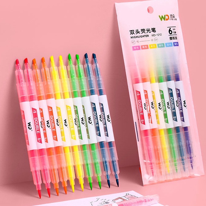 

Diskon Promo stabilo/spidol highlighter berujung miring ber warna pena stabilo kreatif 1set berisi 6pcs/12 warna spidol dual tip alat tulis siswa-EG ➠❉✳