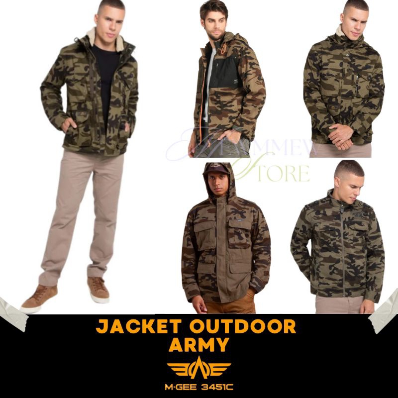 Jaket Pria Casual Outdoor Army Original M.GEE